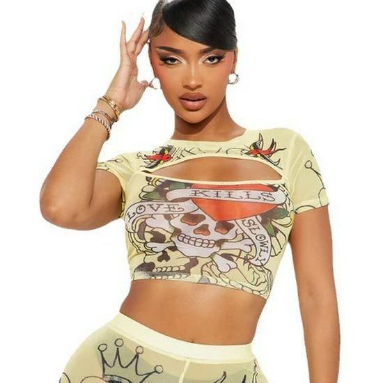 2024 Sommer Lässiger Print Kurzarm Anzug