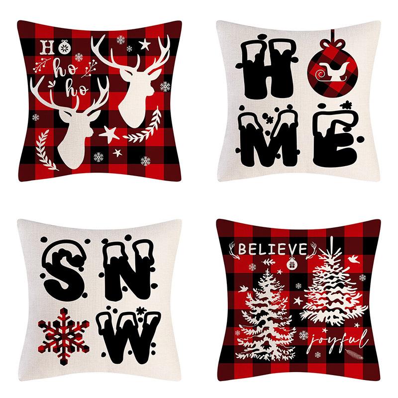 Christmas Pillowcase Combination Multi-patterned Cushion Party Festive Sofa Living Room Pillowcase Pillowcase