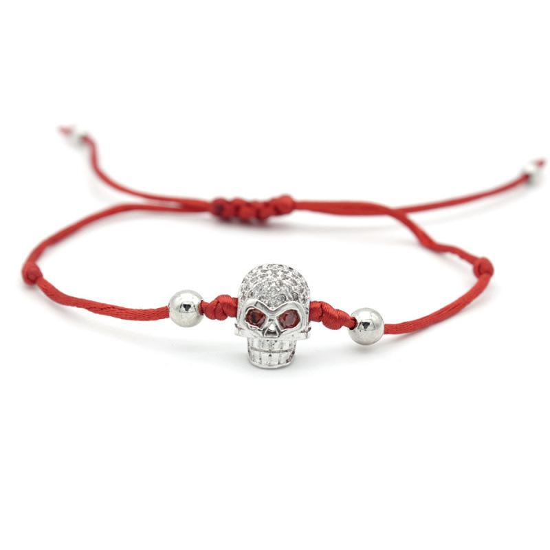 2020 Adjustable Skull Crown Zircon Bracelet with Diamond Woven Design.