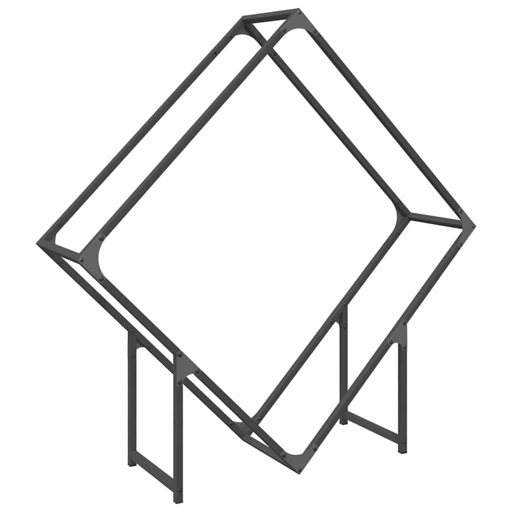 Firewood Rack Black 100 x 25 x 100 cm Cold Rolled Steel