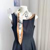 Retro old money style chain big triangle scarf high-end silk scarf summer thin versatile temperament shawl shirt accessories