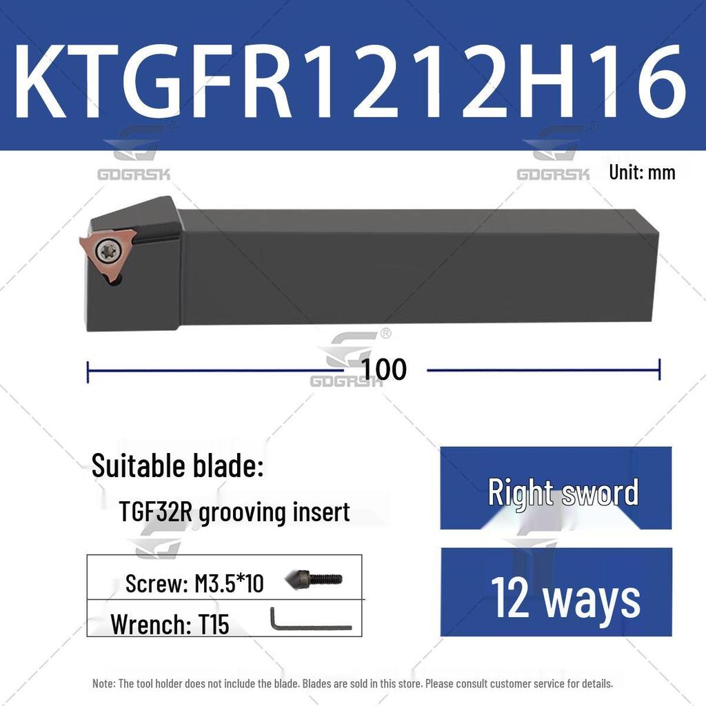 CNC External Shallow Groove Tool Holder KTGFR/KTGFL 1212H16/1616H16/2020K16