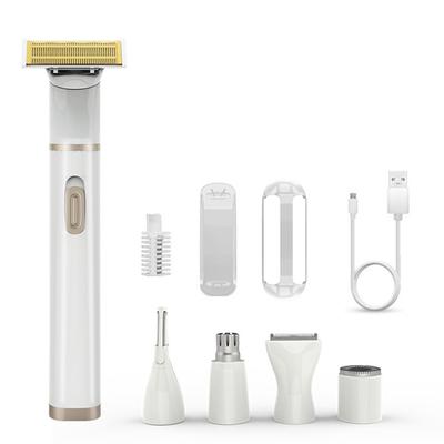 5-in-1 Elektrischer Rasierer Haarentferner für Damen Bikini-Trimmer Epilierer Schmerzloser Rasierer für Körper Gesicht Augenbrauen Arme Beine Schambehaar