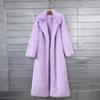 Cappotto Lungo Spesso da Donna in Ecopelliccia con Revers – Soffice Design Imitazione Toka per l'Inverno