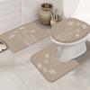 4Pcs 2D Flat Minimalist Dandelion Shower Curtain Set with Non-Slip Bath Mat, Toilet Lid Cover, Contour Rug & 12 Hooks, Bathroom Decor