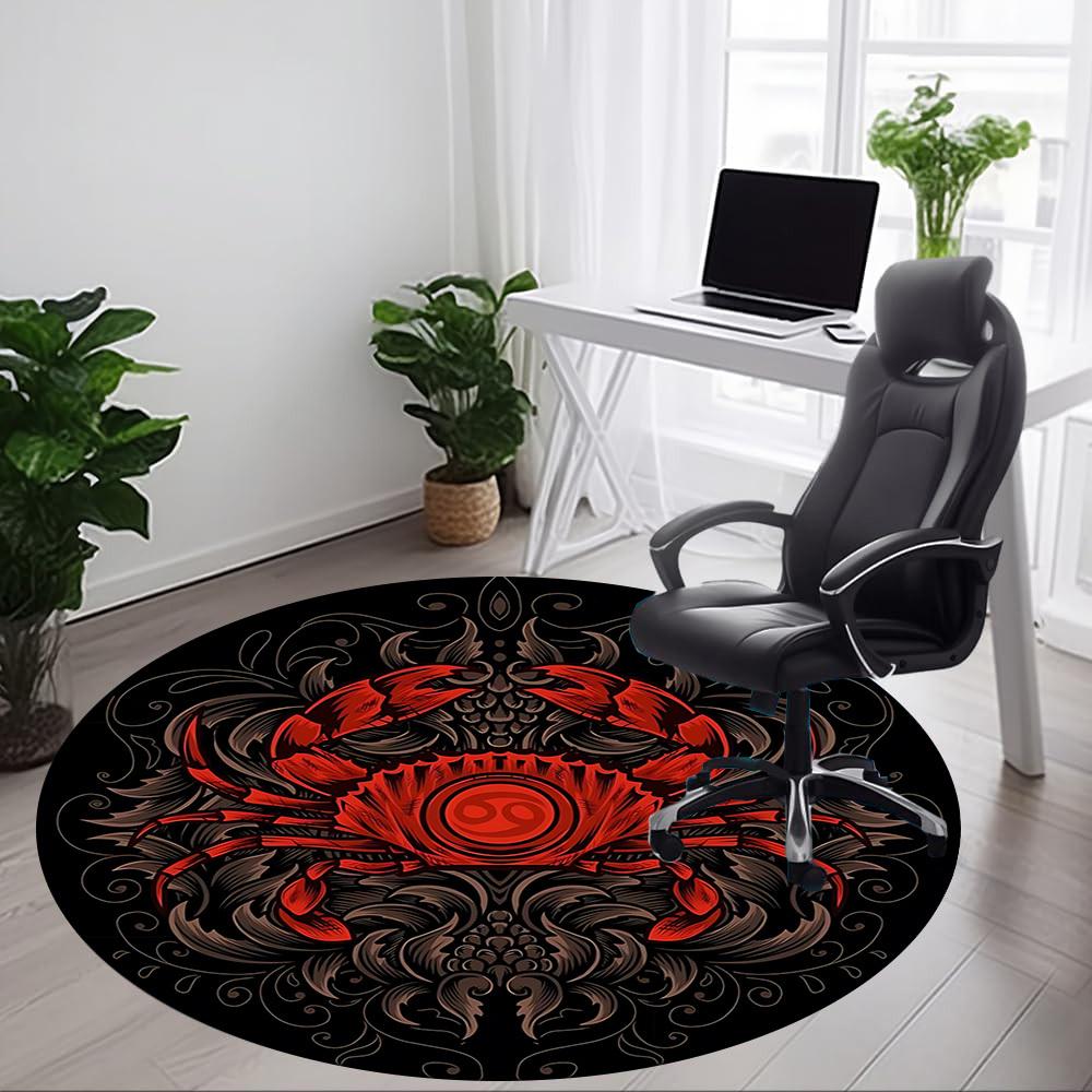 1pc Crab Illustration Chair Carpet for Office, Soft Comfortable Mat For Office, Living Room, Bedroom, Machine Washable Carpet yy251112191