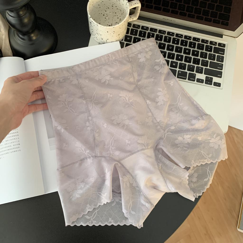 Lady Spring and Autumn Lace Jacquard Heart Hip Antibacterial High Waist Light Belly Flat Angle Underwear