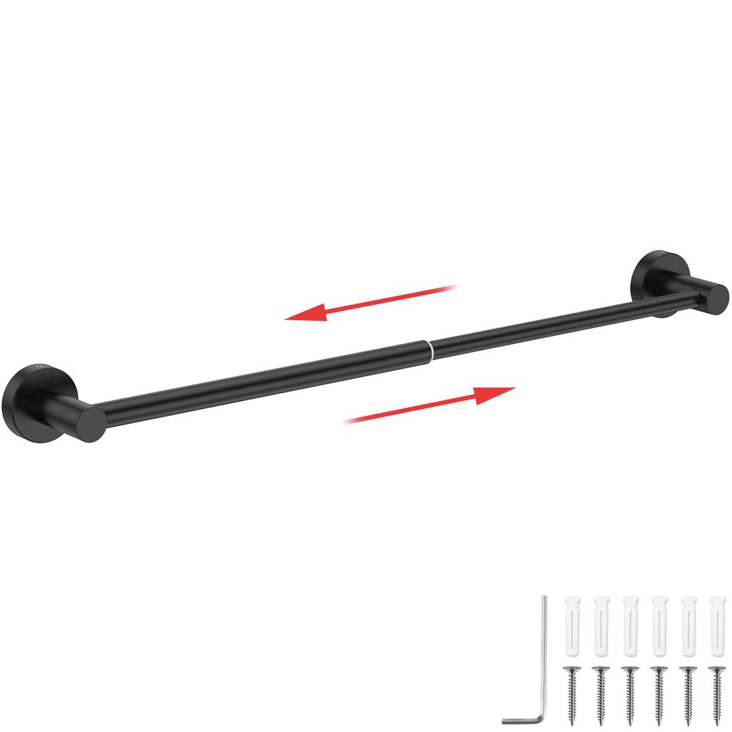 63cm Verstellbare Handtuchstange Ausziehbar Edelstahl Rostfrei Wandmontierter Handtuchhalter für Badezimmer Küchenzubehör Neu