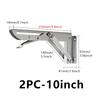 2-Pack Brushed Stainless Steel 8-18 Inch Adjustable Folding Angle Bracket – Heavy-Duty Wall-Mounted Shelf Support Triangle