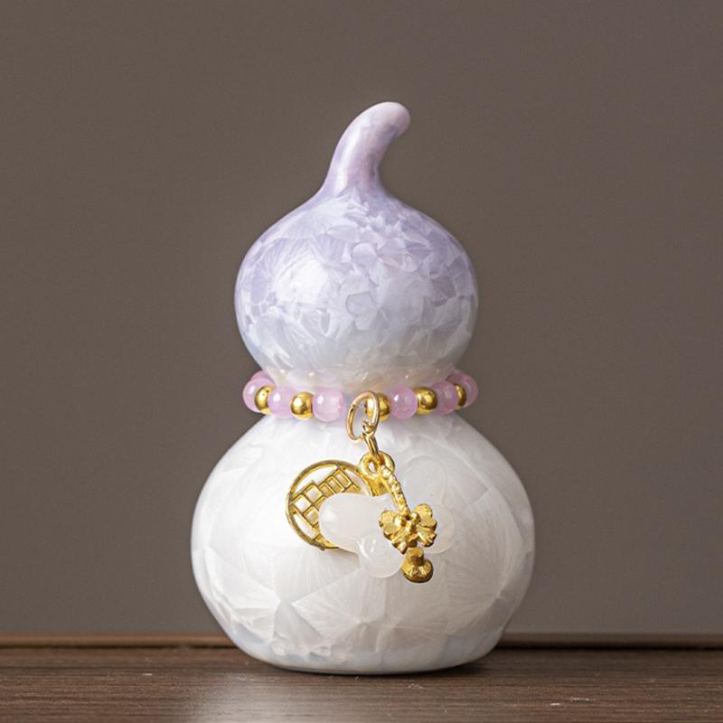 Crystal Glazed Mini Gourd Colorful Fortune Home Decorations Tea Playing Ornament Gift Chinese Style Tea Ceremony Accessories