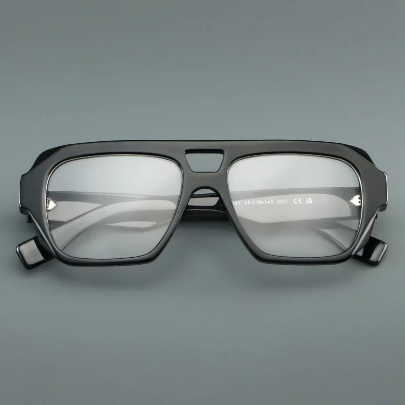 

Double Bridge Acetate Glasses Frame Retro Square Eyeglasses Frame for Men Women Luxury Brand Eyewear Female Fashion Design