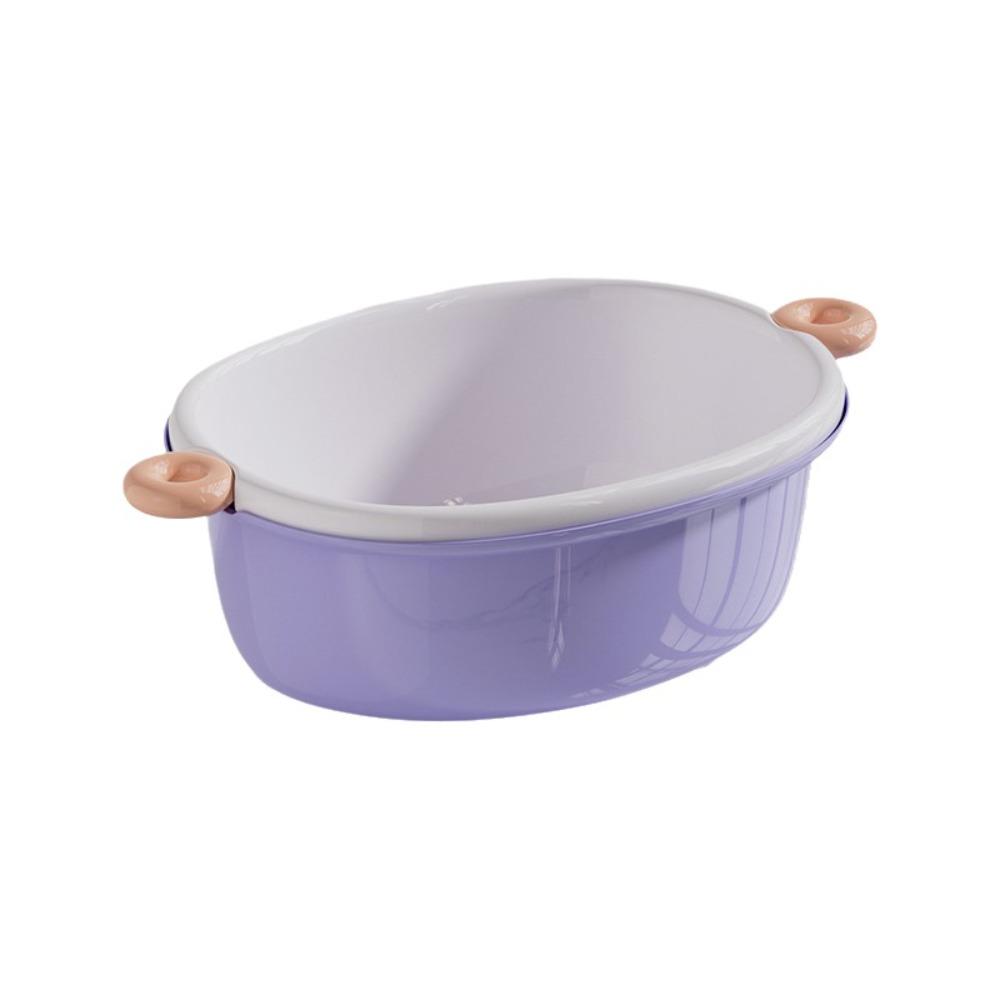 

Plastic Fruit Washing Basket Large Capacity Fruit Plate Basin Cute Drainer Basket Salad Prep фиолетовый