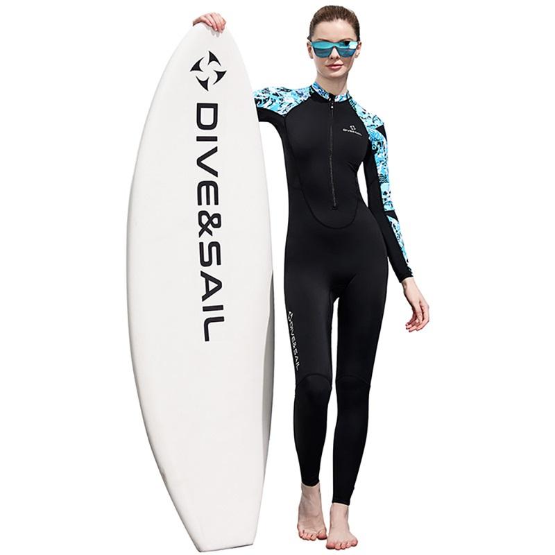 Women Full Body Swimsuit Rash Guard Lycra Thin Wetsuit One Piece Swimwear Zipper Long Sleeve Diving Skin Beachwears Sun Protect