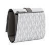 Michael Kors Greenwich Metal Logo Plaque Tri-Fold Coated Canvas Wallet Medium Women's Optical White