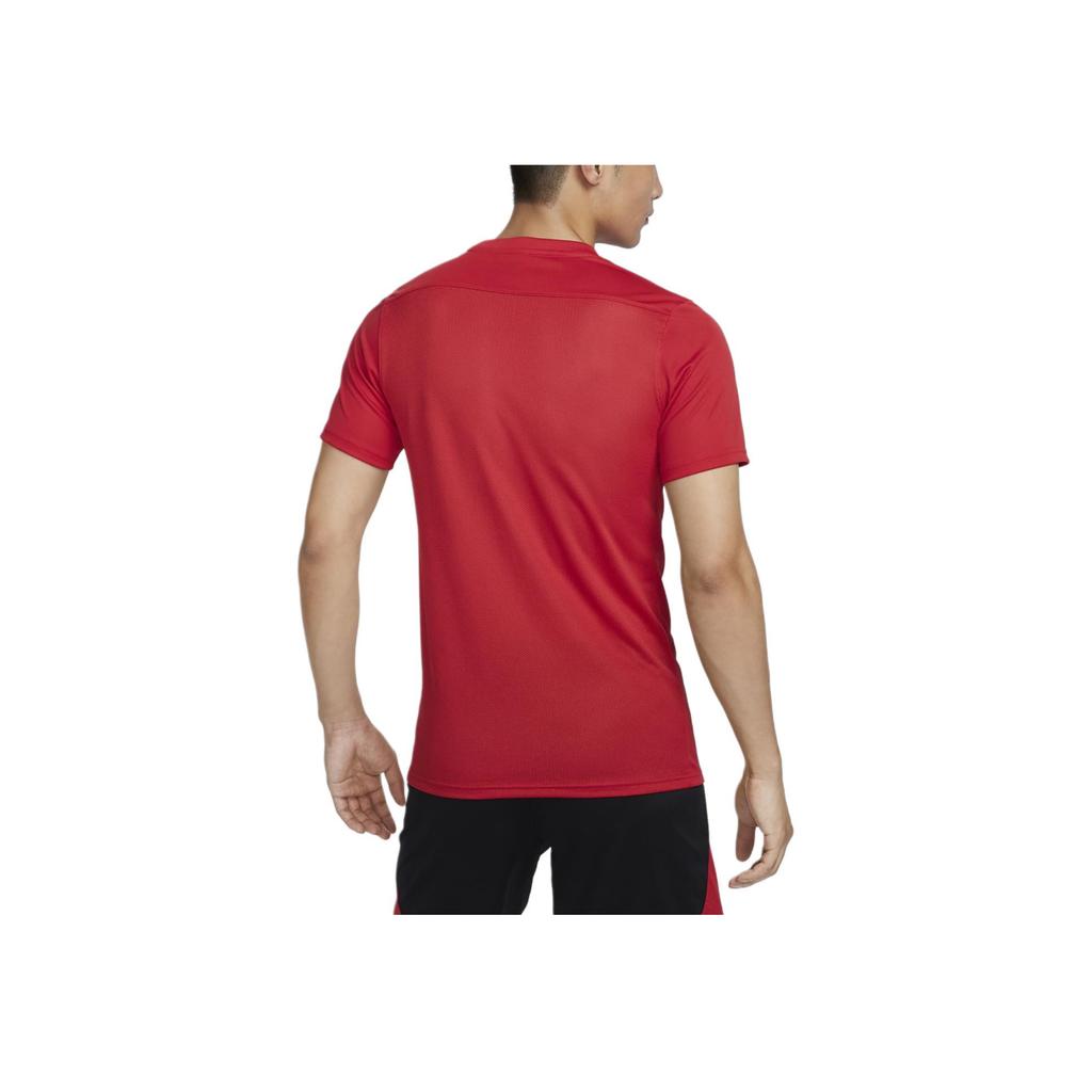 Nike Solid Color Simple Print Small Logo Quick-Dry Breathable Football Crew Neck Short Sleeve T-Shirt Men Tops University-Red HF0524-657