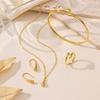  4Pcs Teardrop Jewelry Set Necklace Bracelet Earrings Ring Women Valentine'S Day Gift