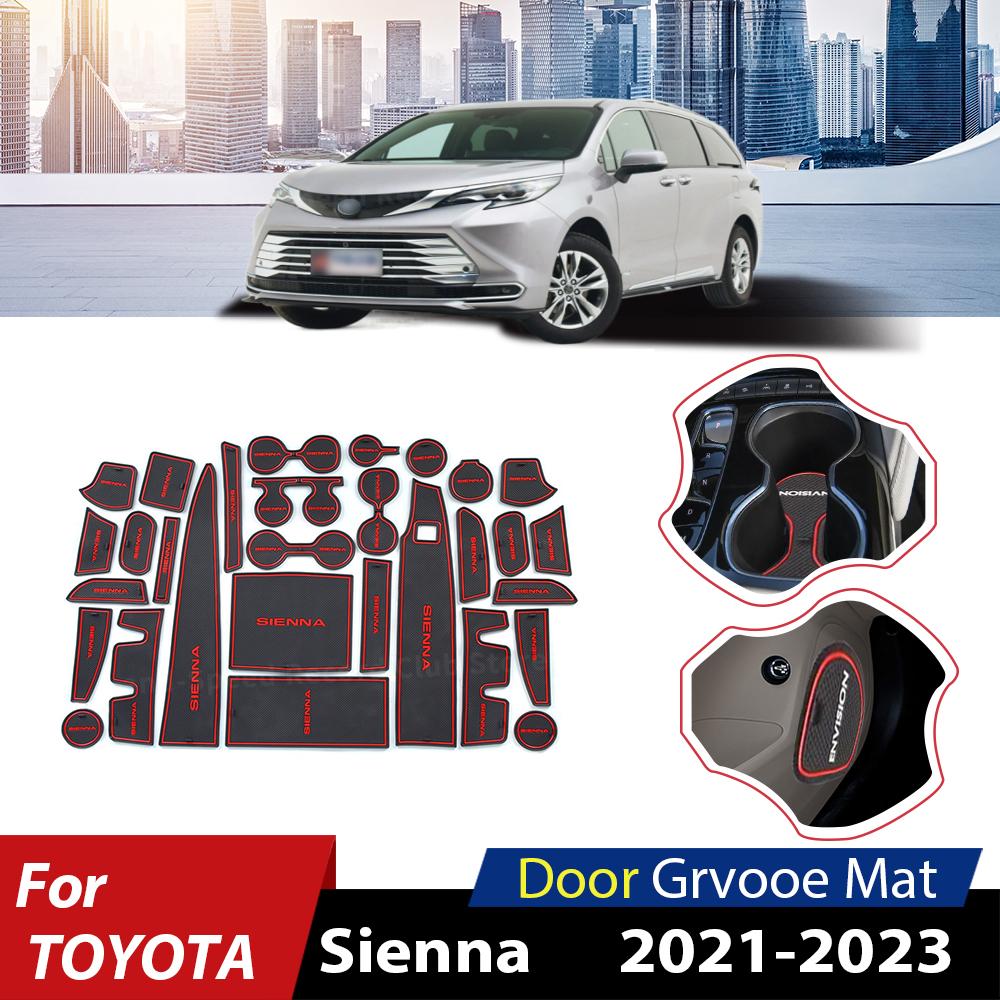 

Автомобильный нескользящий резиновый коврик для чашек для Toyota Sienna Interior XL40 Granvia LE 2023 2022, наклейки, накладки на дверь для чашки