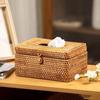Elegant Handmade Rattan Tissue Box Napkin Storage Container Desktop Toilet Paper D57B