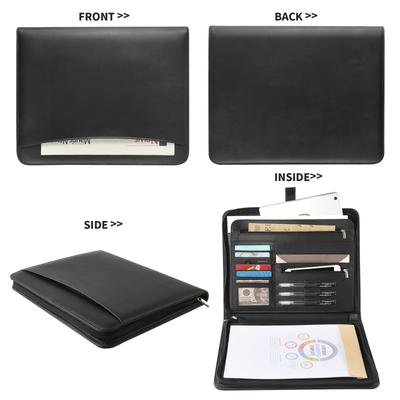 Bview Art - Chemise de bureau multifonctionnelle A4 en cuir PU avec fermeture éclair