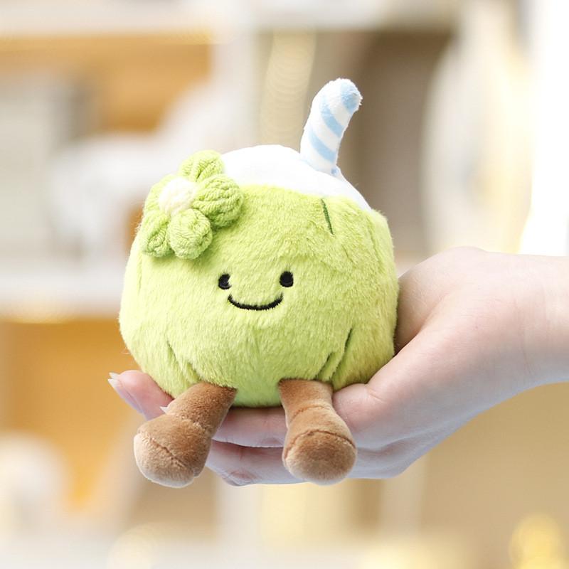 Portachiavi Frutta Peluche Cocco Con Imbottitura Morbida in Poliestere per Regalo Bambine