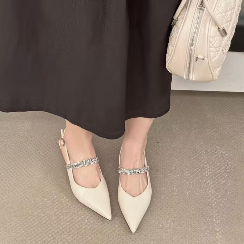 Fashion 2025 Female Sandal Large  Black Shoes for Women High Heels Girls Beige Fashion Comfort Stiletto High-heeled Rubber Back Strap