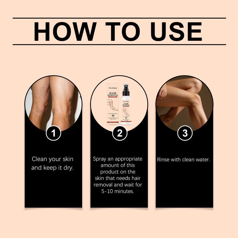 Moisturizing Body Hair Removal Spray Quick Effect On Legs Arms Underarms For Sensitive Or Delicate Skin Types