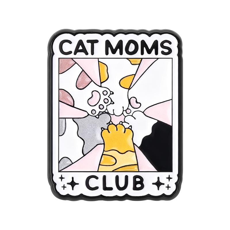 

Cat Moms Club Enamel Pins Cute Multi-Cat Paws Cat Parent Identity Cute Cat Paws Brooches Lapel Badges Jewelry Gifts For Friends