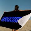 Blue Cartoon Anime Classic Character Hit Movie Sonic Microfiber Printed Beach Towel Mountain Climbing Yoga Beach Swimming