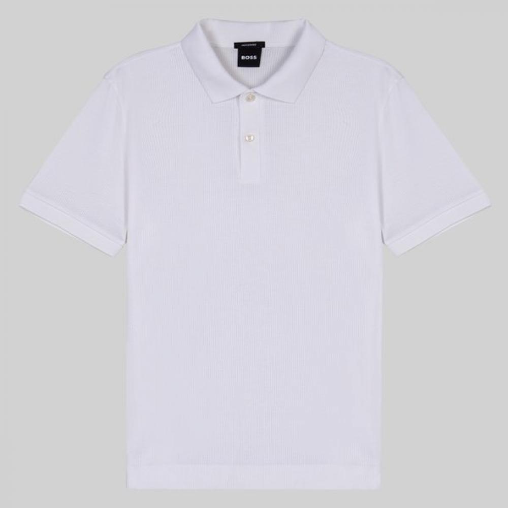 Boss Regular Fit Mercerized Cotton Short Sleeve Polo Shirt White 50511588100 S
