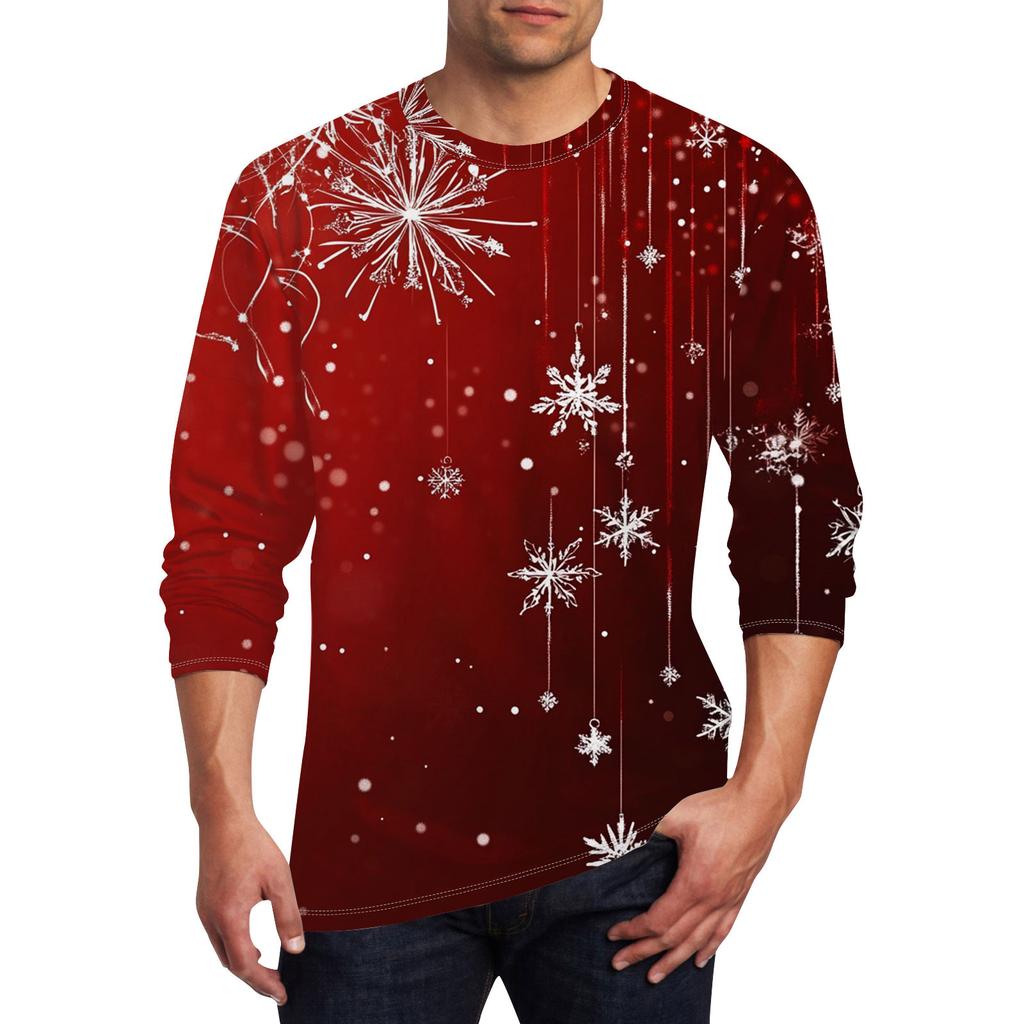 Men's T Shirt O-Neck Clothing Apparel Outdoor Long Sleeve Print Fashion Designer Vintage