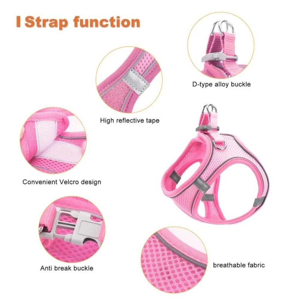 Adjustable Dog Harness Leash Set Breathable Pet Collar Harness Dog Chest Strap  Pet Training