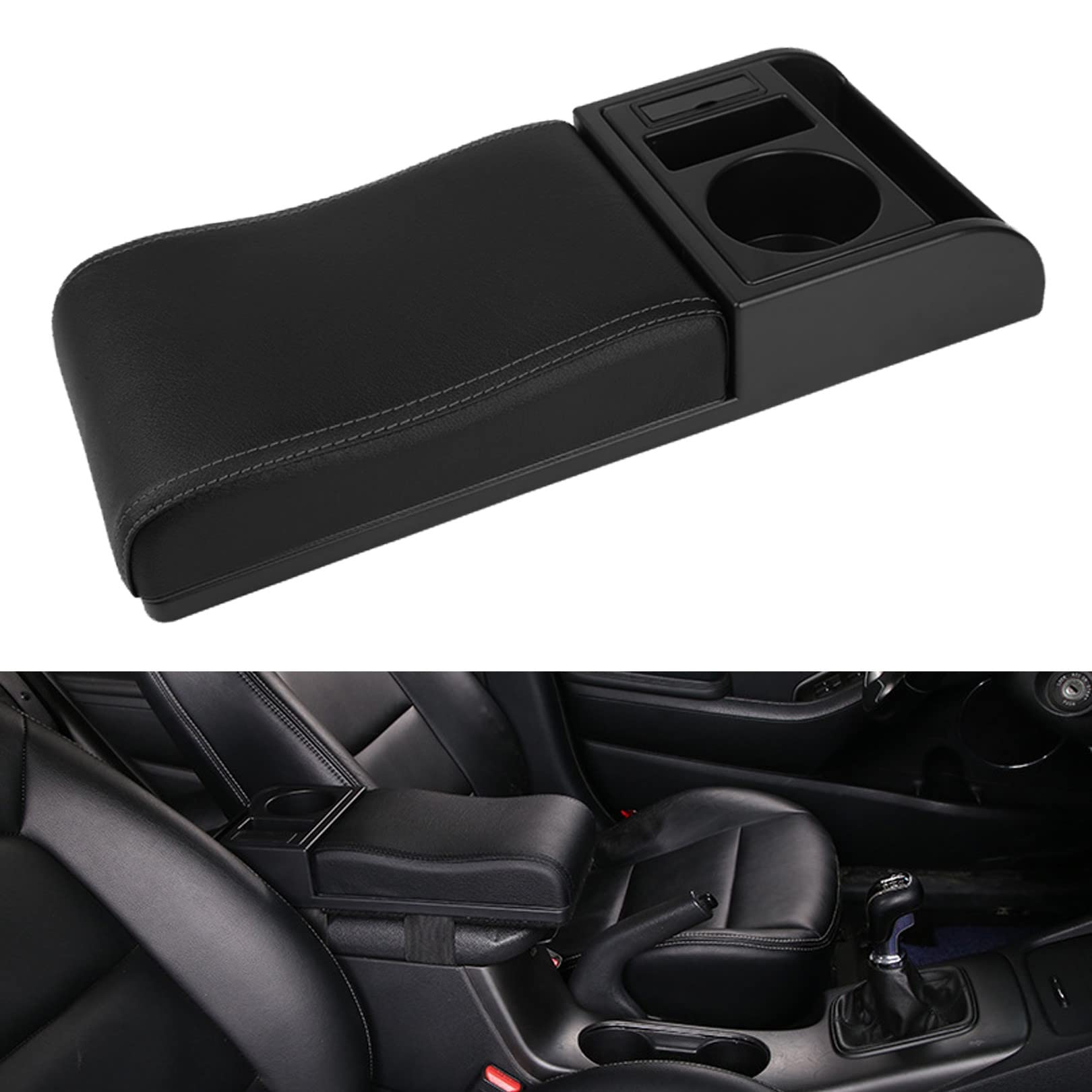 

PIENSE Universal Car Armrest Console Box with Extendable USB Charging Drink and Storage Armrest, Port, Holder, (Black) чёрный