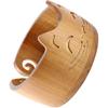 Kuuleyn Wooden Yarn Bowl,Cute Cat Shape Practical Holder,Dispenser Crochet Organizer Storage Supplies for Home Workplace Knitting Crafting Activities