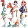 Solid Mermaid Princess Figurine - Realistic Doll Model Cake Ornament