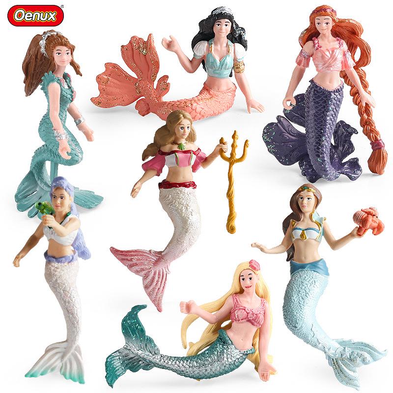 Solid Mermaid Princess Figurine - Realistic Doll Model Cake Ornament