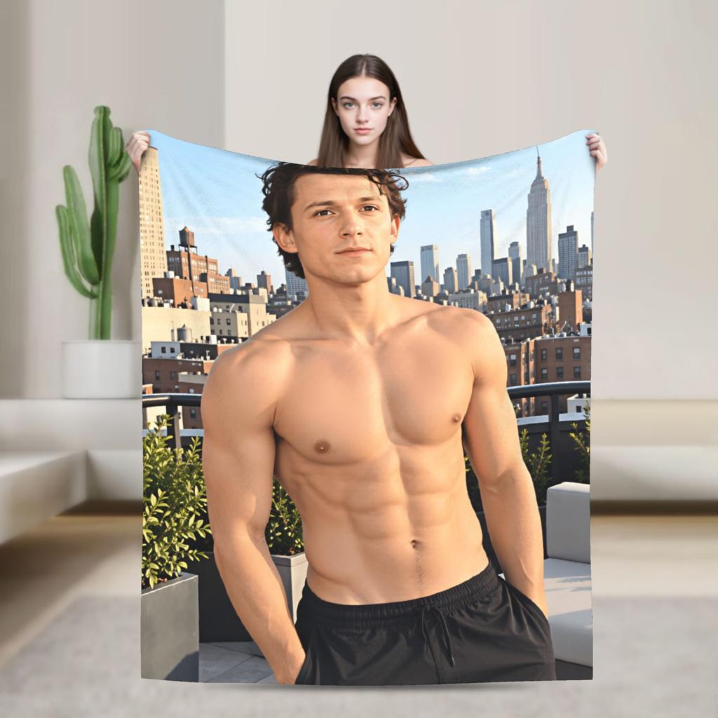 Tom Holland Warm Blanket For Living Room Funny Throw Blanket Spring Travel Car Flannel Bedspread