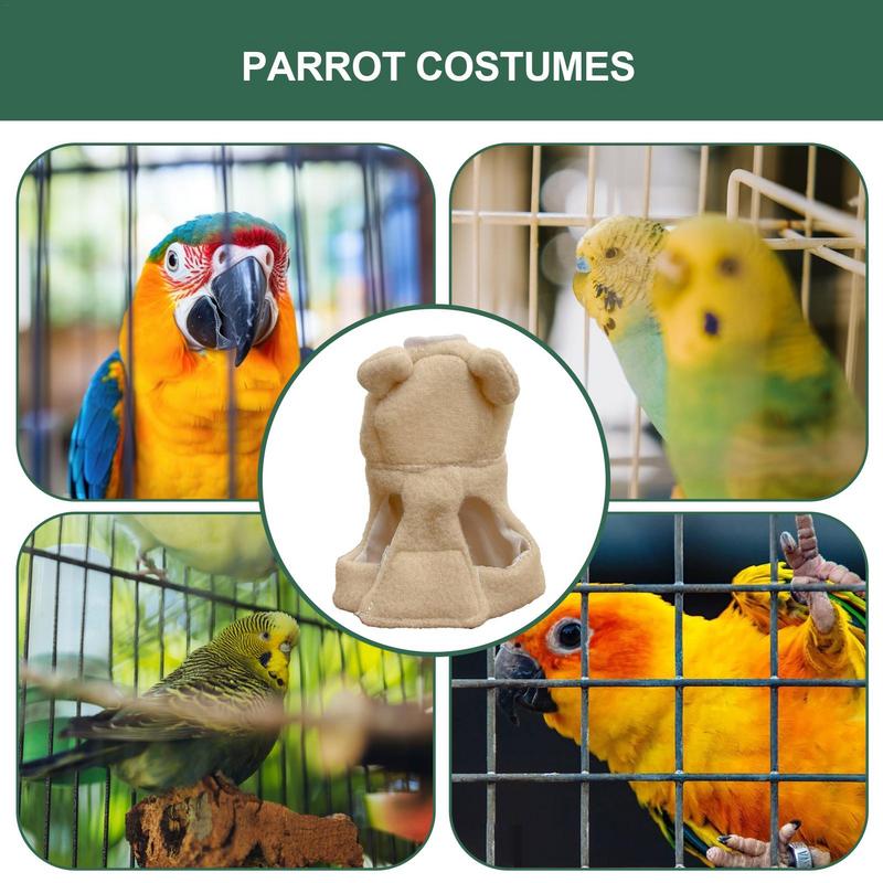 Bird Harness For Cockatiel Cute Bird Costume With Bear Shape Parrot Cloth Warm Parrot Cloak Multi-Purpose Bird Clothes Parrot