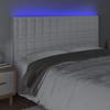 Vidaxl Bed Headboard, White, 200X5X118/128 Cm, Faux Leather