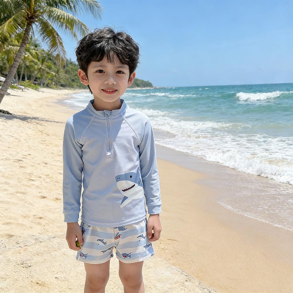 Boys Quick Dry Swim Trunks Set Professional Summer Beach Training Vacation Comfortable Medium Large Kids Swimming Suit