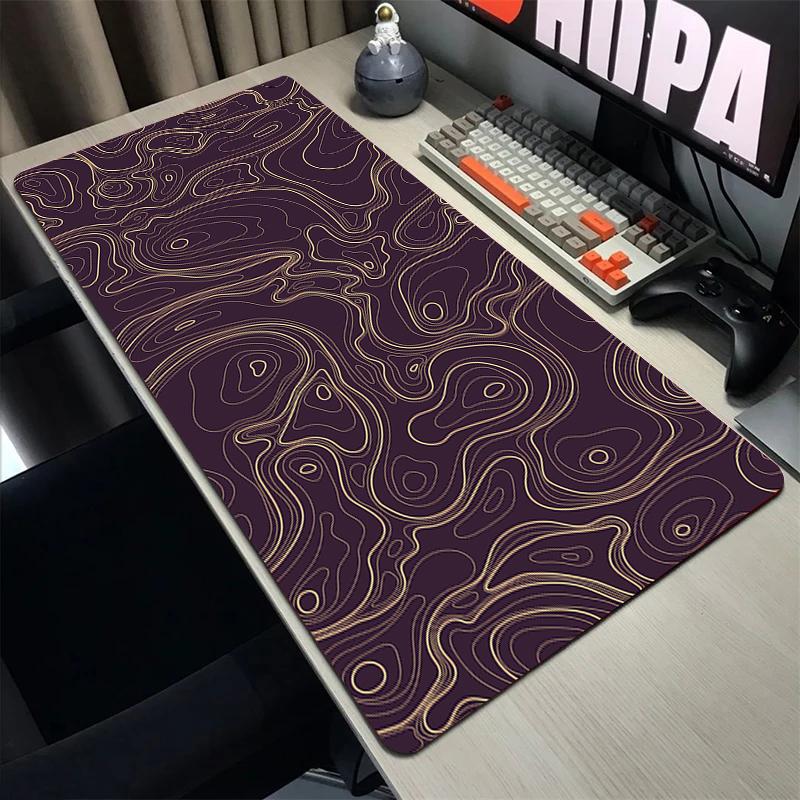 Topographic Map Art Mouse Pad Gamer Mousepad Pc Gaming Accesorios Desk Mat Computer Keyboard Deskmat Locking Edge Soft Mause Ped