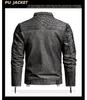 2025 Men's Retro Distressed Motorcycle Leather Jacket - Trendy European American PU Outerwear with Innovative Design