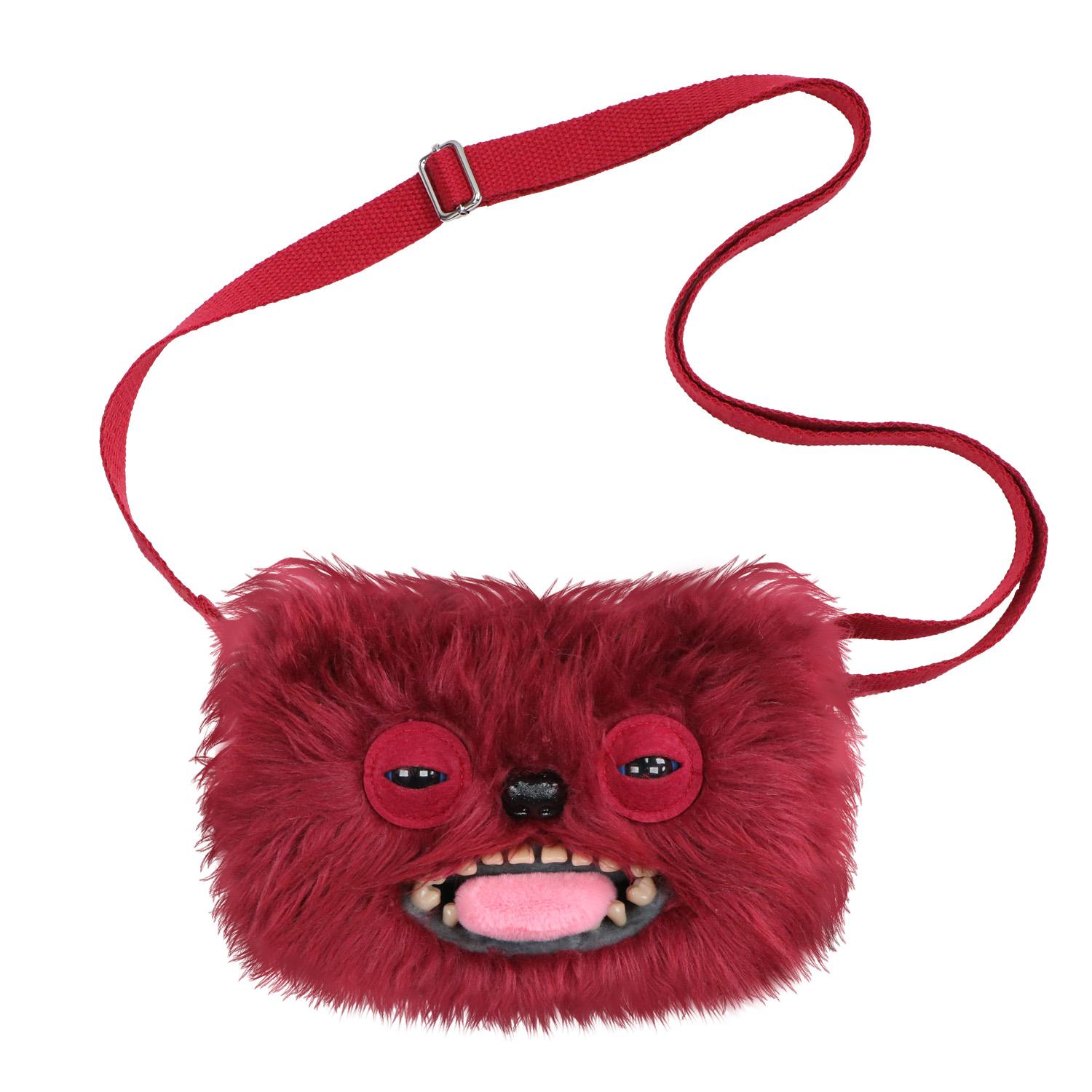 MARKET-3 Lelijke Tanden Monster Pluche Speelgoed Schoudertas Grote Ogen Vreemdeling McStinkles Kat Pluche Crossbody Tas Cadeaus brown