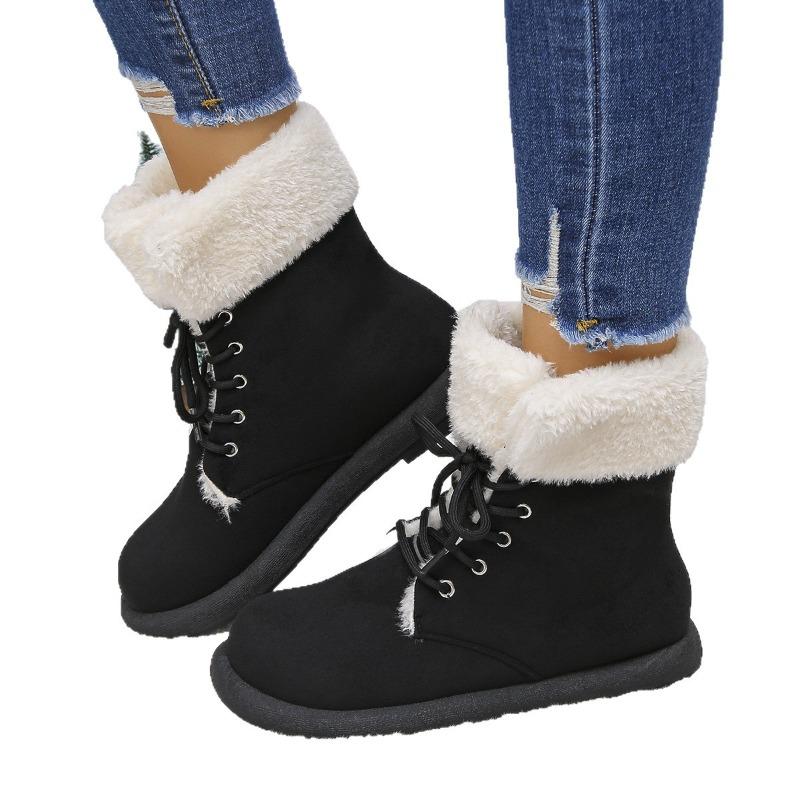 Winter New Block Heel Snow Boots Warm Fleece Lined