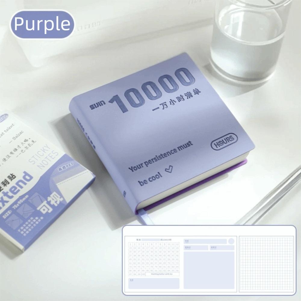 

10000 Hours Journal Daily Planner Notebook Note-Taking Checklist Time Management Notebook Daily Layout Schedule Pages фиолетовый