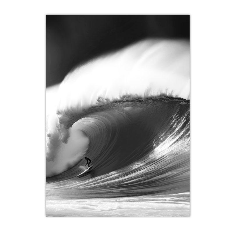 Black And White Posters Bridge Boat Palm Tree Canvas Print Pictures Conch Wall Art Sea Wave Poster Nordic Picture Bedroom Decor