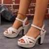 Fashion Women High Heel Sandals Summer New Fish Mouth Sandal Fashion Thick Heel Thick Bottom Sandals for Women Casual High-heeled Sandal