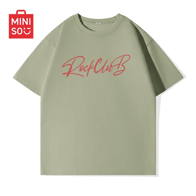 

Мужская летняя футболка MINISO с круглым вырезом и коротким рукавом XL