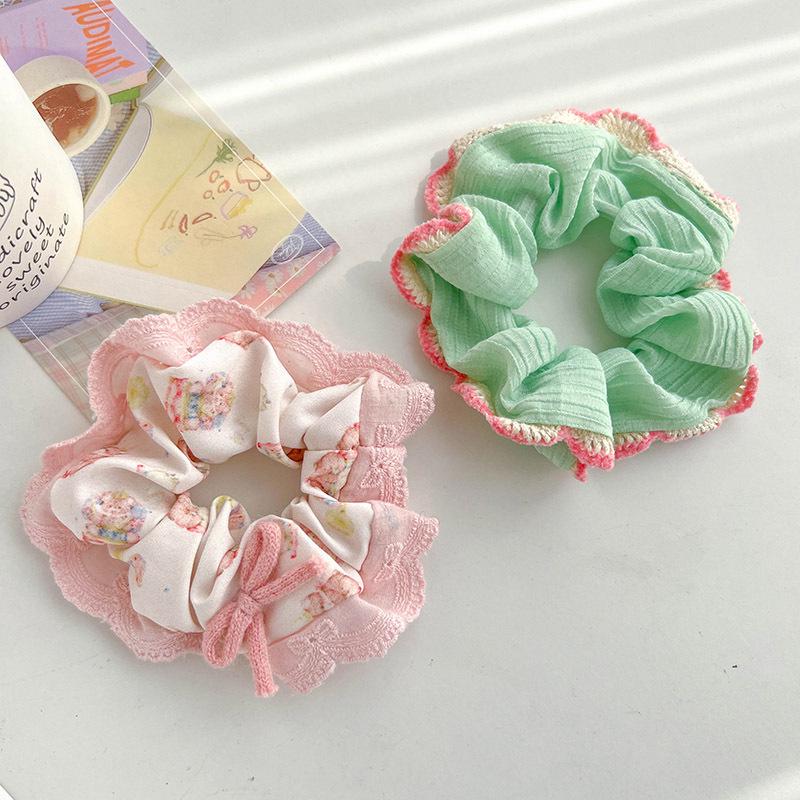 Children's Floral Lace Double-Layer Scrunchie Hair Tie