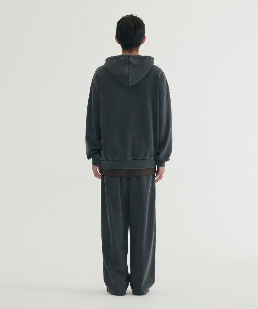 Arch Logo Pigment Graphic Hoodie Khaki Gray