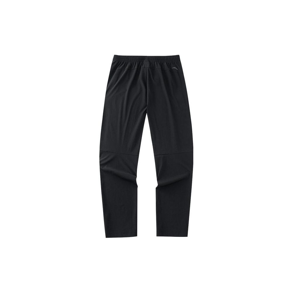 Anta SS22 Solid Color Mid-Waist Elastic Straight-Leg Casual Pants Men Bottoms Black 152221315-1
